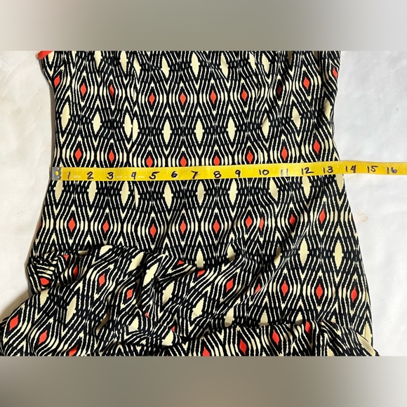MUSETTE Black and orange tribal print open back midi dress size 6. - Picture 11 of 12